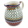 Polish Pottery Pitcher 17 oz Orange Tranquility UNIKAT