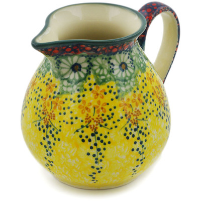 Polish Pottery Pitcher 19 oz Sunshine Grotto UNIKAT