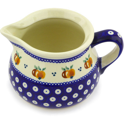 Polish Pottery Pitcher 20 oz Country Apple Peacock
