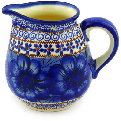 Polish Pottery Pitcher 20 oz Midnight UNIKAT