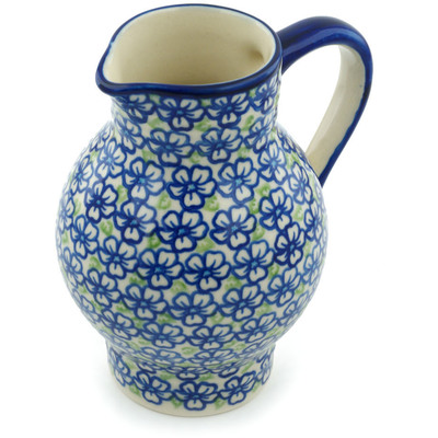 Polish Pottery Pitcher 24 oz Fields Of Glory