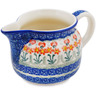 Polish Pottery Pitcher 24 oz Peach Spring Daisy
