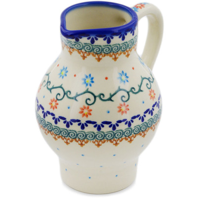 Polish Pottery Pitcher 24 oz Sunflower Dance