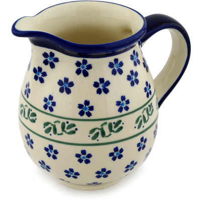 Polish Pottery Pitcher 29 oz Daisy Field