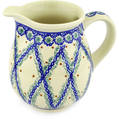 Polish Pottery Pitcher 29 oz Ivy