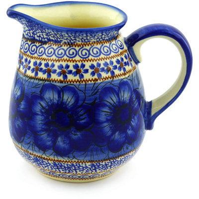 Polish Pottery Pitcher 29 oz Midnight UNIKAT