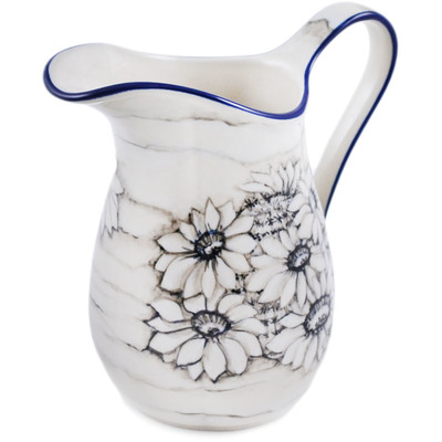 Polish Pottery Pitcher 3&frac12; Cup Blooming Cactus UNIKAT