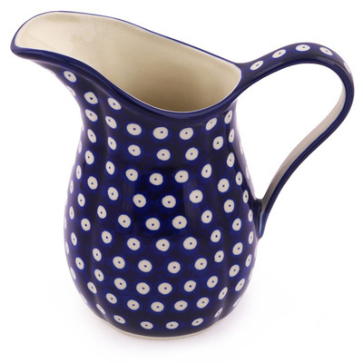 Polish Pottery Pitcher 3&frac12; Cup Blue Eyes