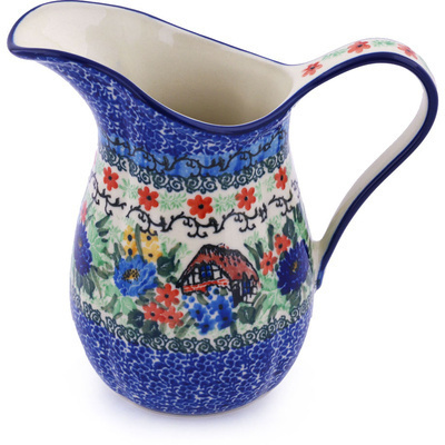 Polish Pottery Pitcher 3&frac12; Cup Delightful Ornament UNIKAT