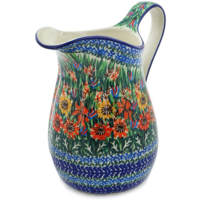 Polish Pottery Pitcher 3&frac12; Cup Spring Field UNIKAT