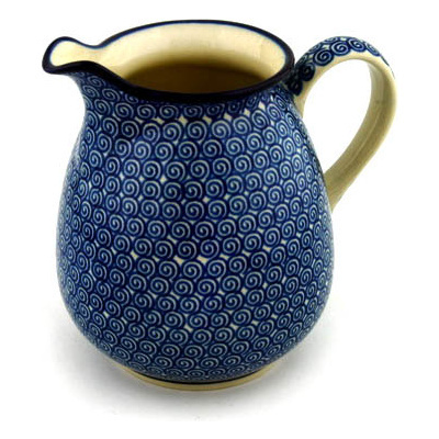 Polish Pottery Pitcher 3&frac12; cups Baltic Blue