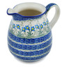 Polish Pottery Pitcher 3&frac12; cups Blue Daisy Circle