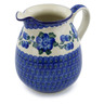 Polish Pottery Pitcher 3&frac12; cups Blue Poppies