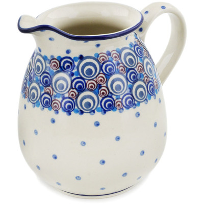 Polish Pottery Pitcher 3&frac12; cups Bubble Fun