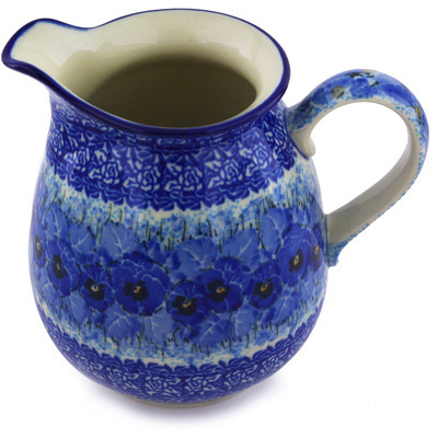 Polish Pottery Pitcher 3&frac12; cups Deep Winter UNIKAT