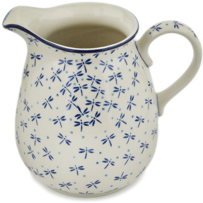 Polish Pottery Pitcher 3&frac12; cups Flying Dragonflies