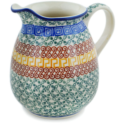 Polish Pottery Pitcher 3&frac12; cups Grecian Sea