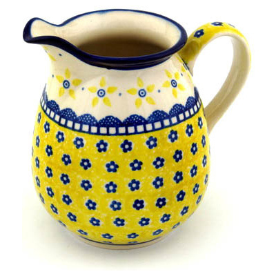 Polish Pottery Pitcher 3&frac12; cups Sunshine