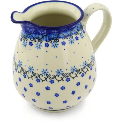 Polish Pottery Pitcher 3&frac12; cups Winter Star Flowers
