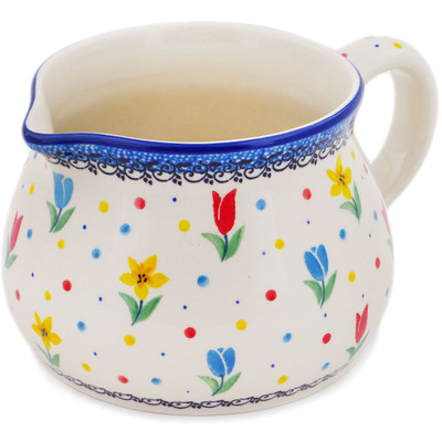 Polish Pottery Pitcher 34 oz Full Bloom UNIKAT