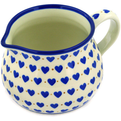 Polish Pottery Pitcher 34 oz Hearts Delight