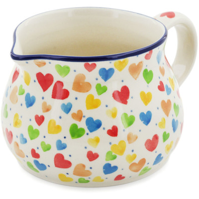 Polish Pottery Pitcher 34 oz In Love With Love UNIKAT