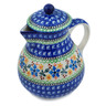 Polish Pottery Pitcher 34 oz Periwinkle Sunrise UNIKAT