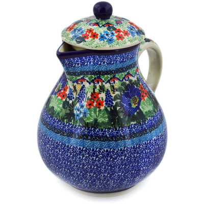 Polish Pottery Pitcher 34 oz Summer Landscape UNIKAT