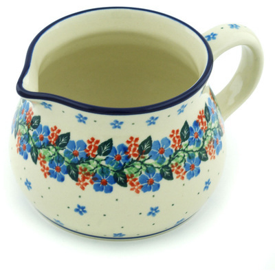 Polish Pottery Pitcher 34 oz Summer Wreath