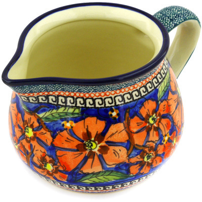 Polish Pottery Pitcher 35 oz Poppies UNIKAT