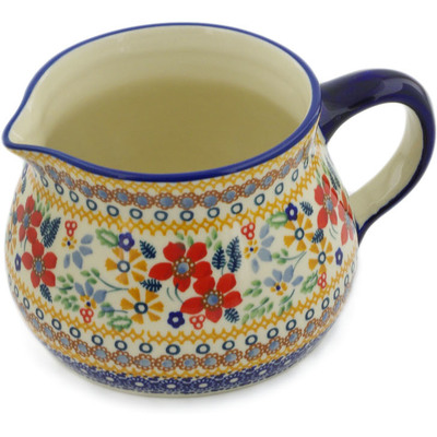 Polish Pottery Pitcher 36 oz Summer Bouquet UNIKAT