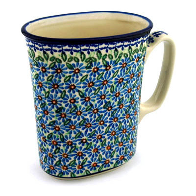 Polish Pottery Pitcher 40 oz Aster Frenzy
