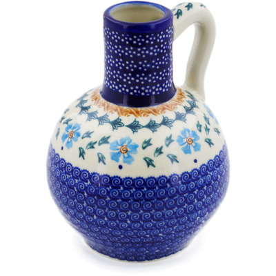 Polish Pottery Pitcher 40 oz Blue Cornflower