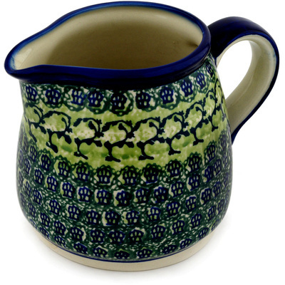 Polish Pottery Pitcher 40 oz Emerald Forest