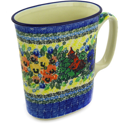 Polish Pottery Pitcher 40 oz Poppy Chalet UNIKAT