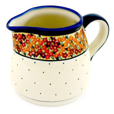 Polish Pottery Pitcher 40 oz Russett Floral