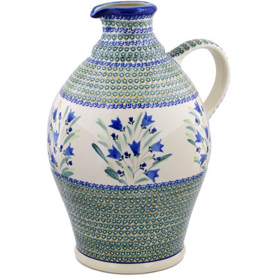 Polish Pottery Pitcher 406 oz Tulip Fields UNIKAT