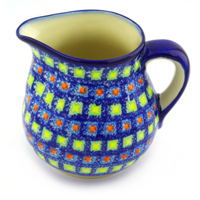 Polish Pottery Pitcher 46 oz Mosaic Tile