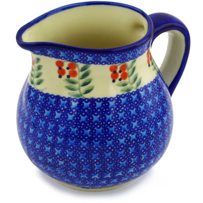 Polish Pottery Pitcher 46 oz Red Berries