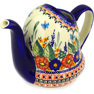 Polish Pottery Pitcher 46 oz Spring Splendor UNIKAT