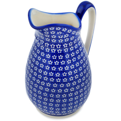 Polish Pottery Pitcher 49 oz Azul Garden