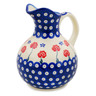 Polish Pottery Pitcher 5 Cup Blue Eye Spring