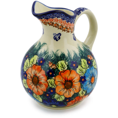Polish Pottery Pitcher 5 Cup Butterfly Splendor UNIKAT
