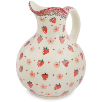 Polish Pottery Pitcher 5 Cup New Berry Blooms