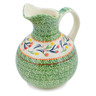 Polish Pottery Pitcher 5 Cup Tulip Ring