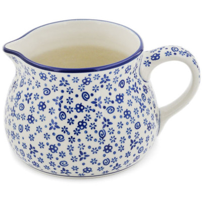 Polish Pottery Pitcher 50 oz Blue Confetti