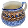 Polish Pottery Pitcher 50 oz Brown Mardi Gras UNIKAT