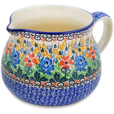 Polish Pottery Pitcher 50 oz Golden Daisies UNIKAT