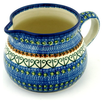 Polish Pottery Pitcher 50 oz Heart Vines UNIKAT