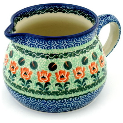 Polish Pottery Pitcher 50 oz Poppy Power UNIKAT